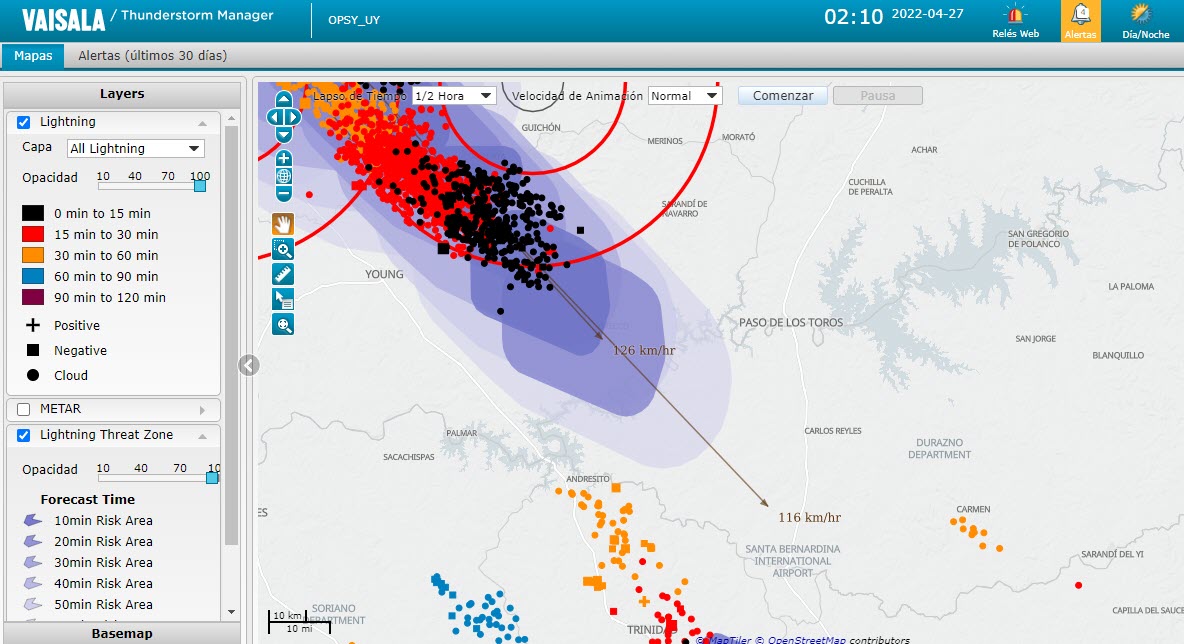 portalmeteo's tweet photo. #Argentina #RioDeLaPlata #Uruguay #tormentas ocasionalmente severas con #precipitaciones y rachas de vientos fuertes detectadas con #ThunderStormManager de @VaisalaGroup
suministrado por @OpenSky_Uruguay @GabrielMeteo
@ucre_uruguay2 https://t.co/bPWp92gCFY