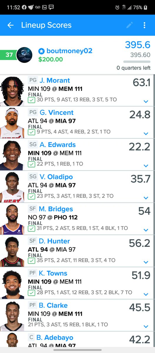 dfs_avengers's tweet photo. @bpboutmoney was ooooohhh so close to a takedown in the big 100k tourney tonight!
#Congrats #DFSavengers #DFS #NBA #playoffsNBA #FanDuel https://t.co/FgUyoebAzy