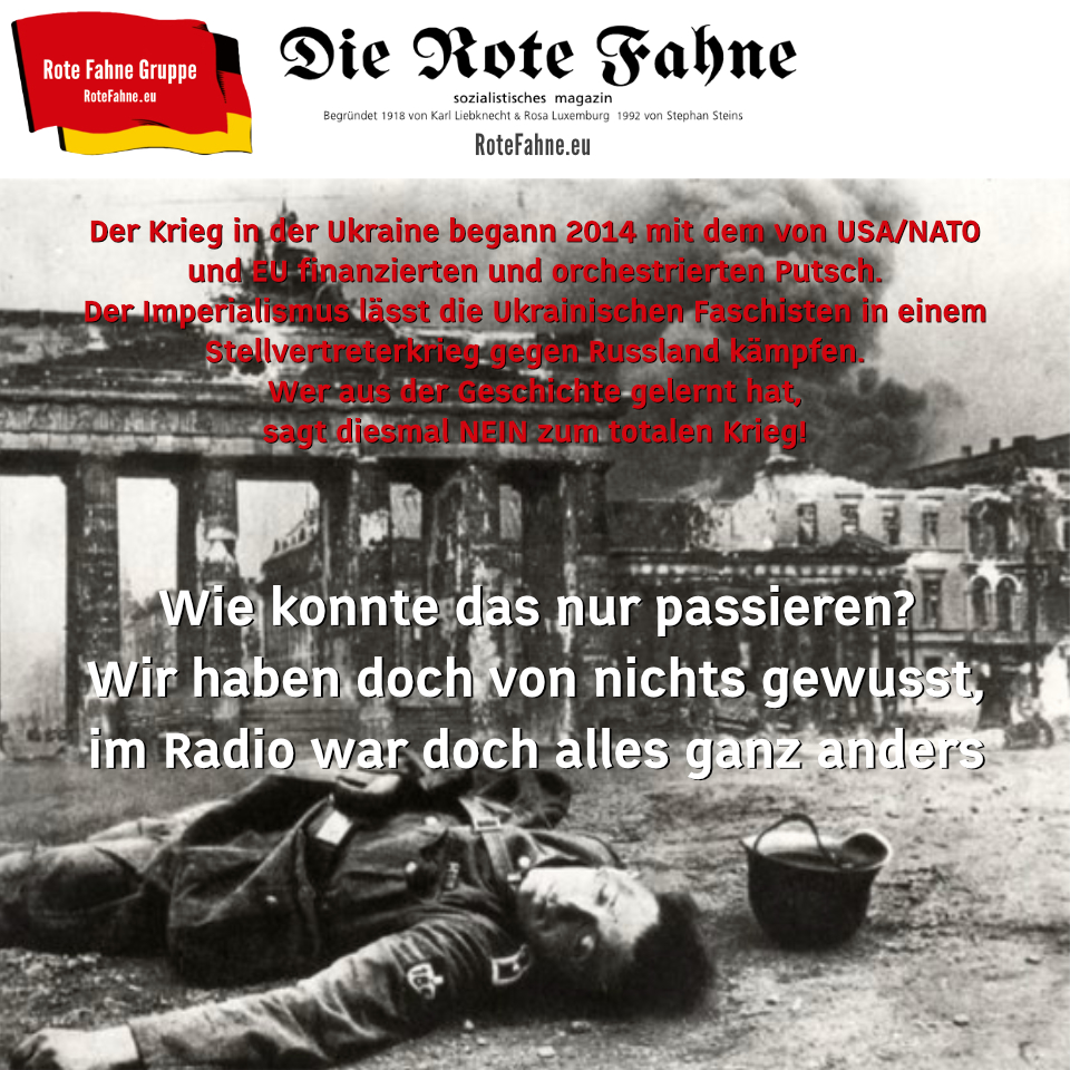 Wer aus der Geschichte gelernt hat, sagt diesmal NEIN zum totalen Krieg!