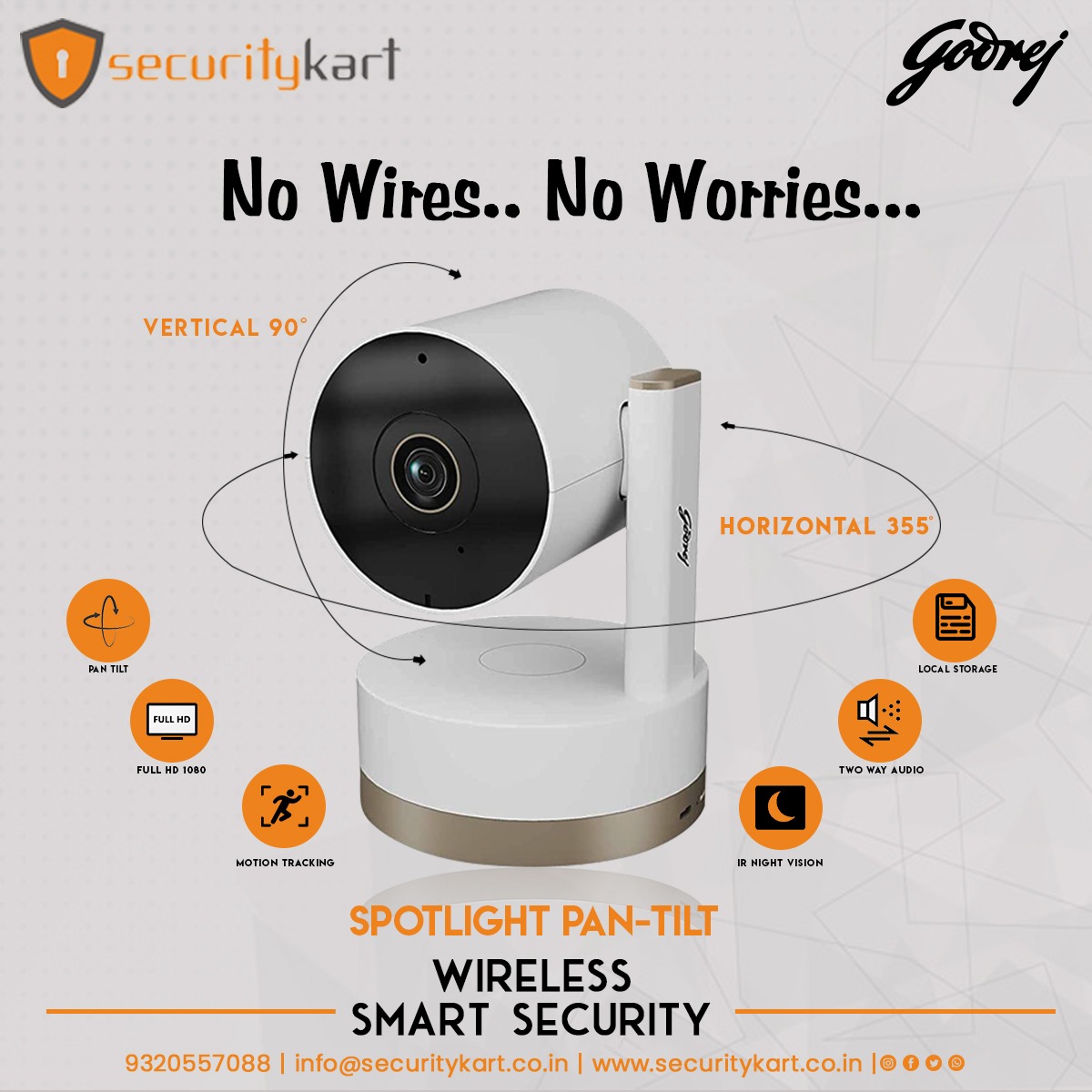 SecurityKart's tweet photo. #securitykart No Wires..No Worries..
*SPOTLIGHT PAN-TILT* @securitykart
Know More about us :-
info@securitykart.co.in
https://t.co/PdlOqT9B7L
https://t.co/jowfYj0kR1
#securitykart #spotlightpantilt #pantilt #wirelesssmartsecurity #90degree #wireless #cctv #cctvcamera #godrej https://t.co/9bEJXVZ556
