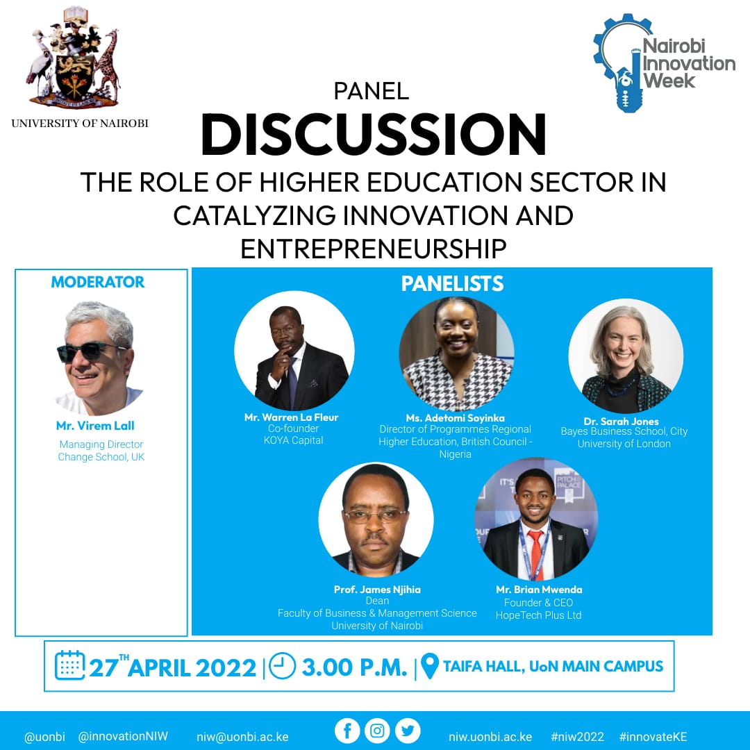 InnovationNIW's tweet photo. It's Day 2 of #NIW2022 . We have an interesting array of  discourse planned for you @uonbi @RPEUoN 
#InnovateKE https://t.co/cls9vcy9rX