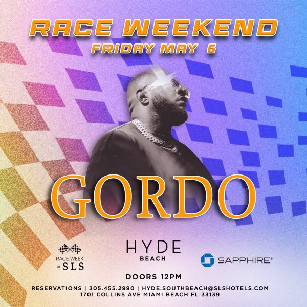 We are kicking off RACE WEEKEND with @carnage 🏁 Friday, May 6th 🍾 For tickets and tables visit tixr.com/e/42286