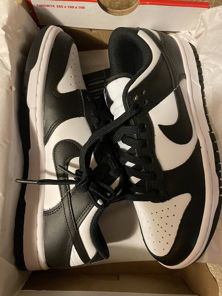 sugabeats1's tweet photo. Got my Nike Dunks Low! They finally came in. Been wanting a good pair that was black & white for awhile. Then once I saw these on Namjoon & Yoongi I knew it was fate! Lol. #BTS #BTSARMY #Nike #DunksLow #NIKEDunklow #Sneakers #MinYoongi #Suga #KimNamjoon #RM https://t.co/O0JVwsX9wg