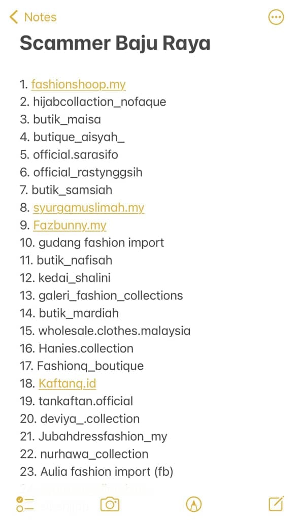 Mayyaaaa_____'s tweet photo. SCAMMER BAJU RAYA ALERT!!
Ni list untuk refference korang. Maya hampir terkena, nasib pernah dengar orang bagithu ada scammer jual baju 5 rm250. 

Tips : dia mesti off comment and tak boleh self pickup
Hati2 shopping tau! https://t.co/btDNjaaBvr