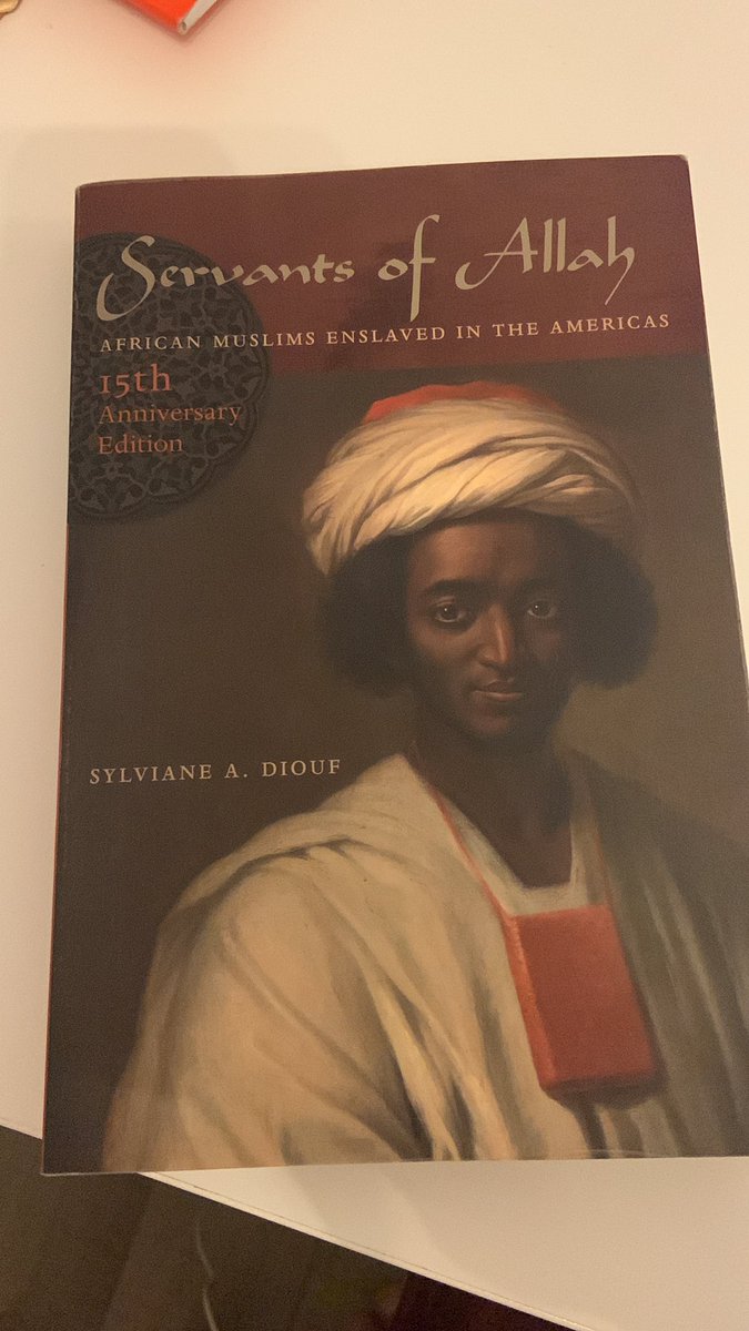 a dear friend gifted me this book. the author explores the history of Islam in The Middle Passage. Illuminating read. A brother suggested it tonight during the #HipHopEd talk. Thought I’d share the cover.
