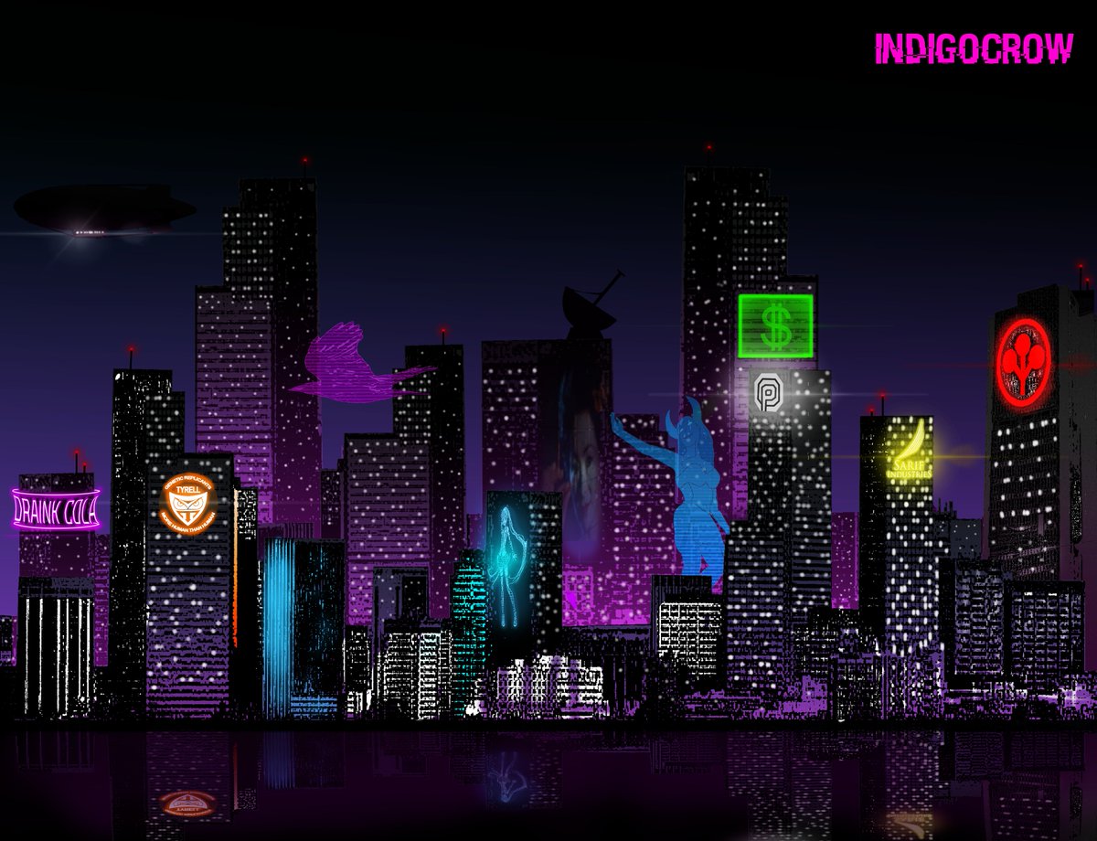 IndigoCrow1's tweet photo. Cyperpunk Cityscape 
#cyberpunk #digitalart #cityscape https://t.co/jPEiWWG4wH