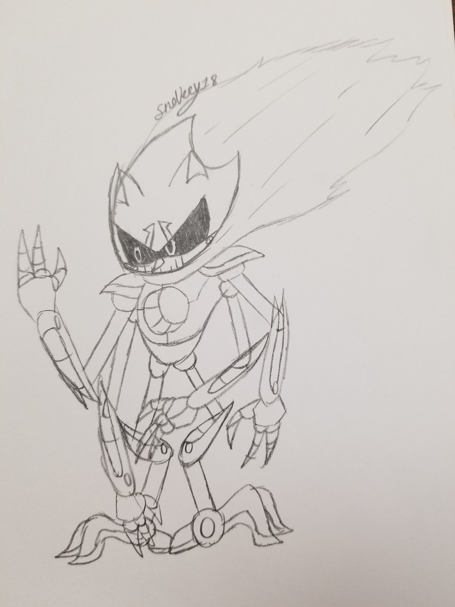 Snakey181's tweet photo. Since I forgot to post this a long time ago, here's something I made in late 2019 that I'm very proud of! Meet General Metallos, the Metal Sonic/General Grievous fusion! He's a ruthless, strategical, and murderous Villain. #Snakey18 #Metallos #GeneralMetallos #Fusion https://t.co/BmCAIdhjbX