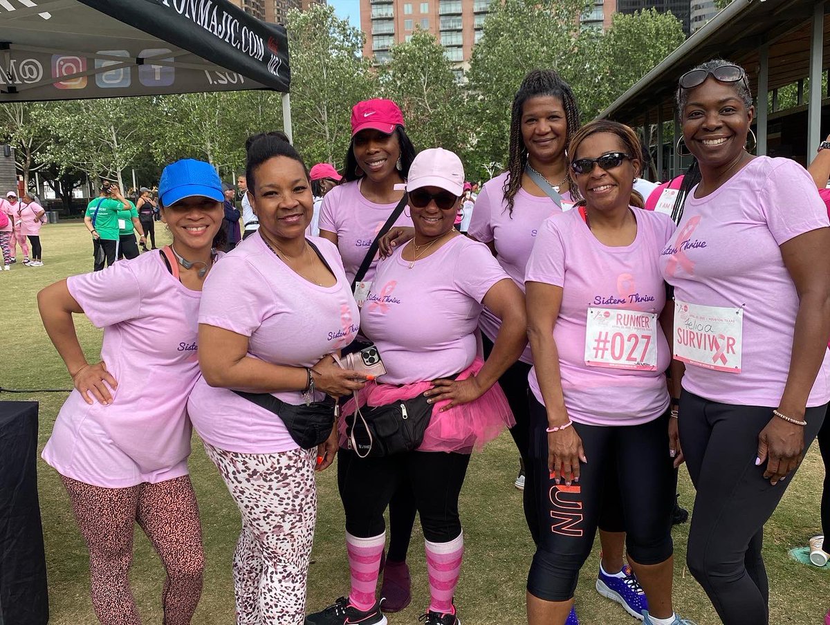 My team showed up and showed out.      #breastcancerwarrior 
#morethansurvivors
#htxsistersthrive
#sistersthrivetourdepink
#pinkpluspurpleequallavender
#wearemorethansurvivors
#morethanasurvivor
#sistersthrive