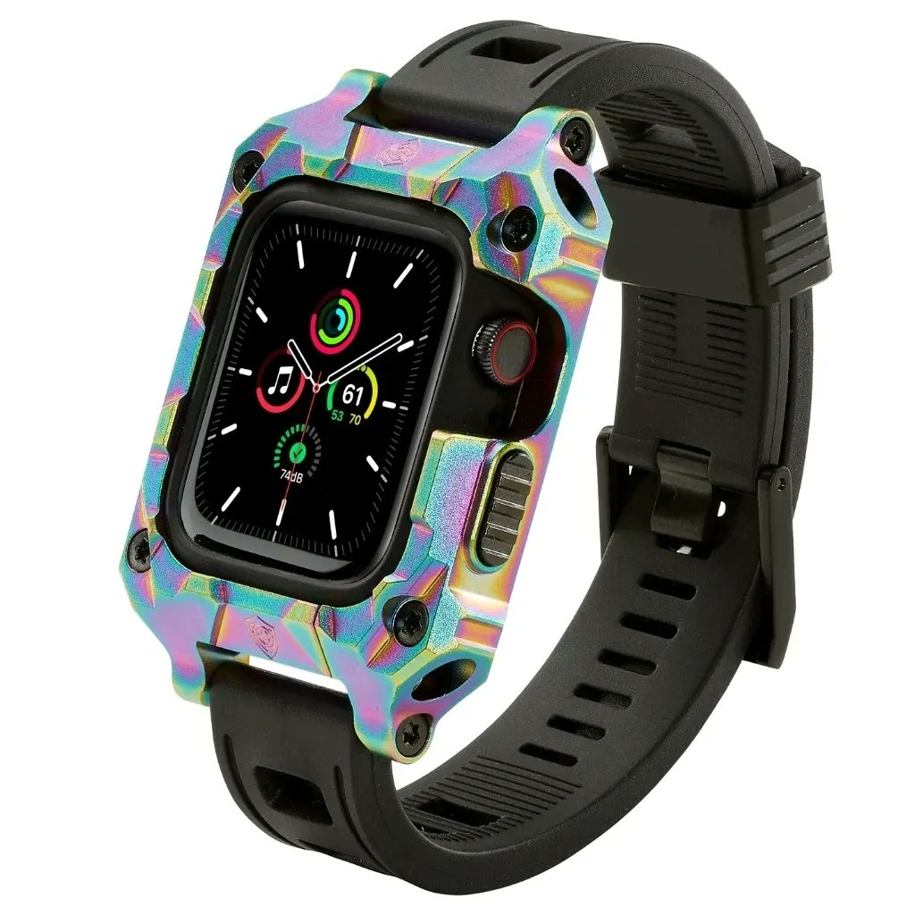 Just listed: Rowe Shield Case for Apple Watch Series 4/5/6/SE, Size 44mm with ISOFrane Band - CNC Machined from Aerospace Aluminum 6061-T651, PVD Coated Chameleon Iridescent, for $249.95 via <a href="/amazon/">Amazon</a>  amazon.com/gp/product/B09…