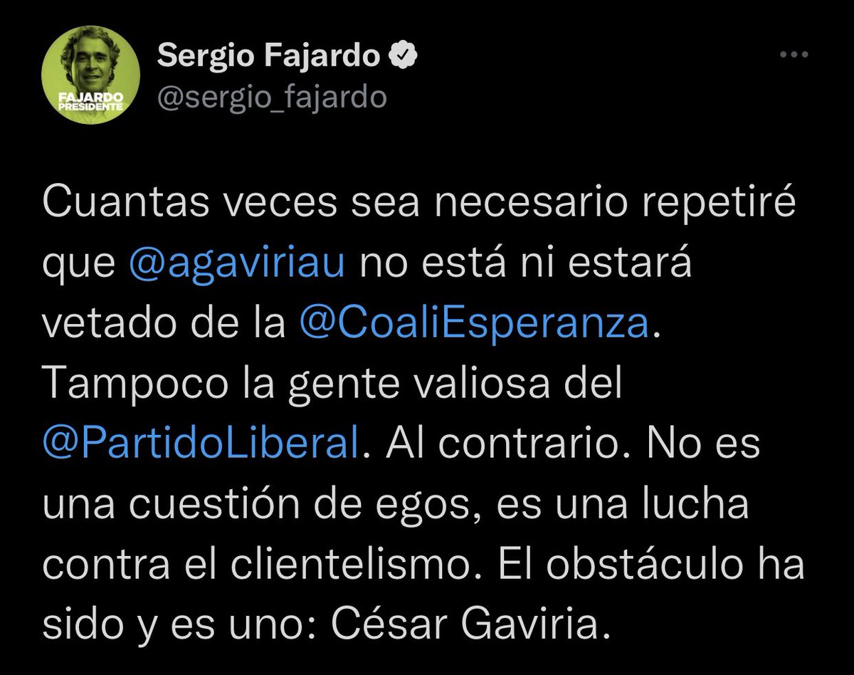 jesusperpi's tweet photo. Pdta: Revisen siempre quien fue coherente y quien desde el primer día rechazó el apoyo clientelista y corruptor de Gaviria. @sergio_fajardo es de lo bueno que nos queda en Colombia, un tipo con la altura y con los principios necesarios para gobernar a 🇨🇴 https://t.co/Fz2woxoKpH