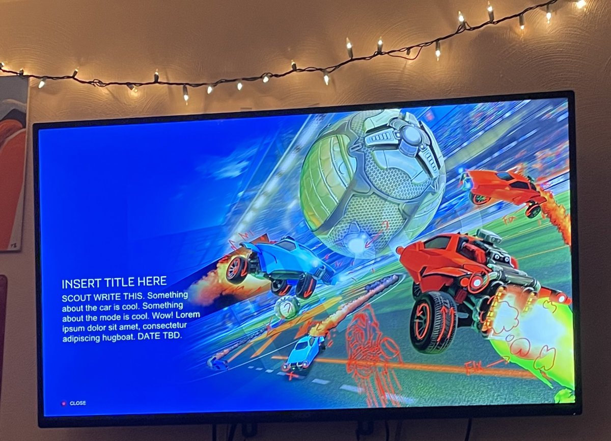 MarkMiceli101's tweet photo. @RocketLeague I think the interns forgot to write something cool here https://t.co/8ZuUHSrP0l