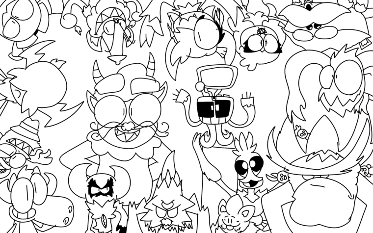 Sebasti81702244's tweet photo. all the fur funhouse monsters belongs to @prooftoof https://t.co/5PVf1GarB0