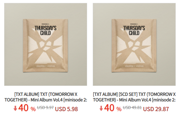 Ktown4u_main's tweet photo. KTOWN4U X   TXT FAN UNION

💽 TXT (TOMORROW X TOGETHER) - Mini Album Vol.4 [minisode 2: Thursday‘s Child] 
✔ (TEAR Ver. : Individual ver.)

💗 Sign up👉https://t.co/9WkcwZJWVr
💗 40 % OFF👉https://t.co/aaXj9KXa1c https://t.co/TbgHrJuoRQ