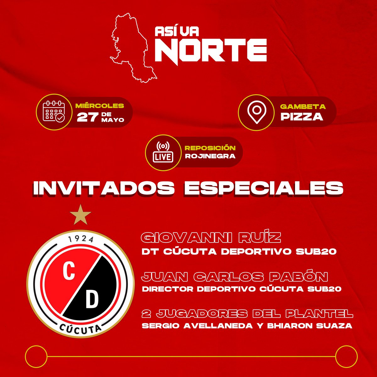 RepoRojinegra's tweet photo. Regresa el Cucuta Deportivo y regresamos con toda ❤️⚽ mañana miércoles apartir de las 6:00 pm ASI VA NORTE https://t.co/5j7OquyMph