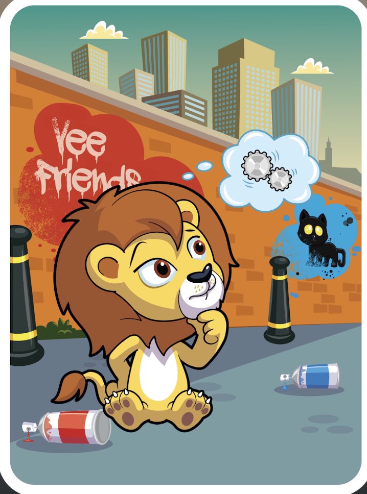 cryptopaul18's tweet image. Logical Lion strategizing about Very very Lucky Black Cats. Couldn’t be more fitting. @garyvee @veefriends #VeeFriendsSeries2 #LogicalLion