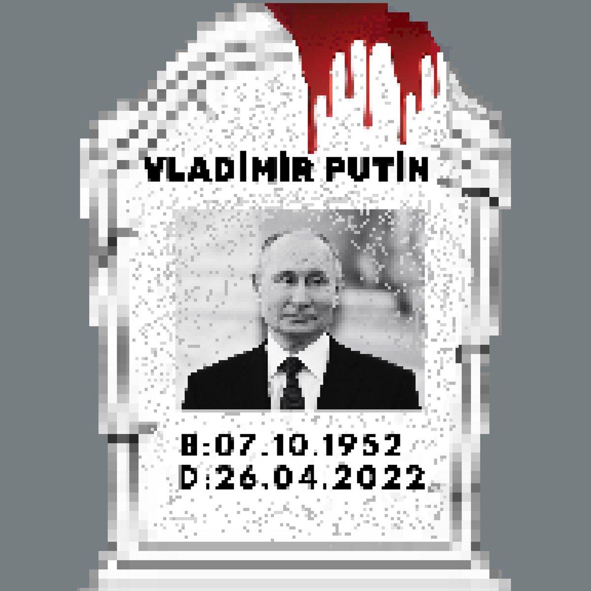 The Vladimir Putin tombstone is a design that will move the universe.

𒊹︎︎︎Tombstone

𒊹︎︎︎a unique design

𒊹︎︎︎What I want to show is that everyone will die one day and my aim is to remind those who never thought about it.🔥

𒊹︎︎︎24 saat⏳
opensea.io/LJYON