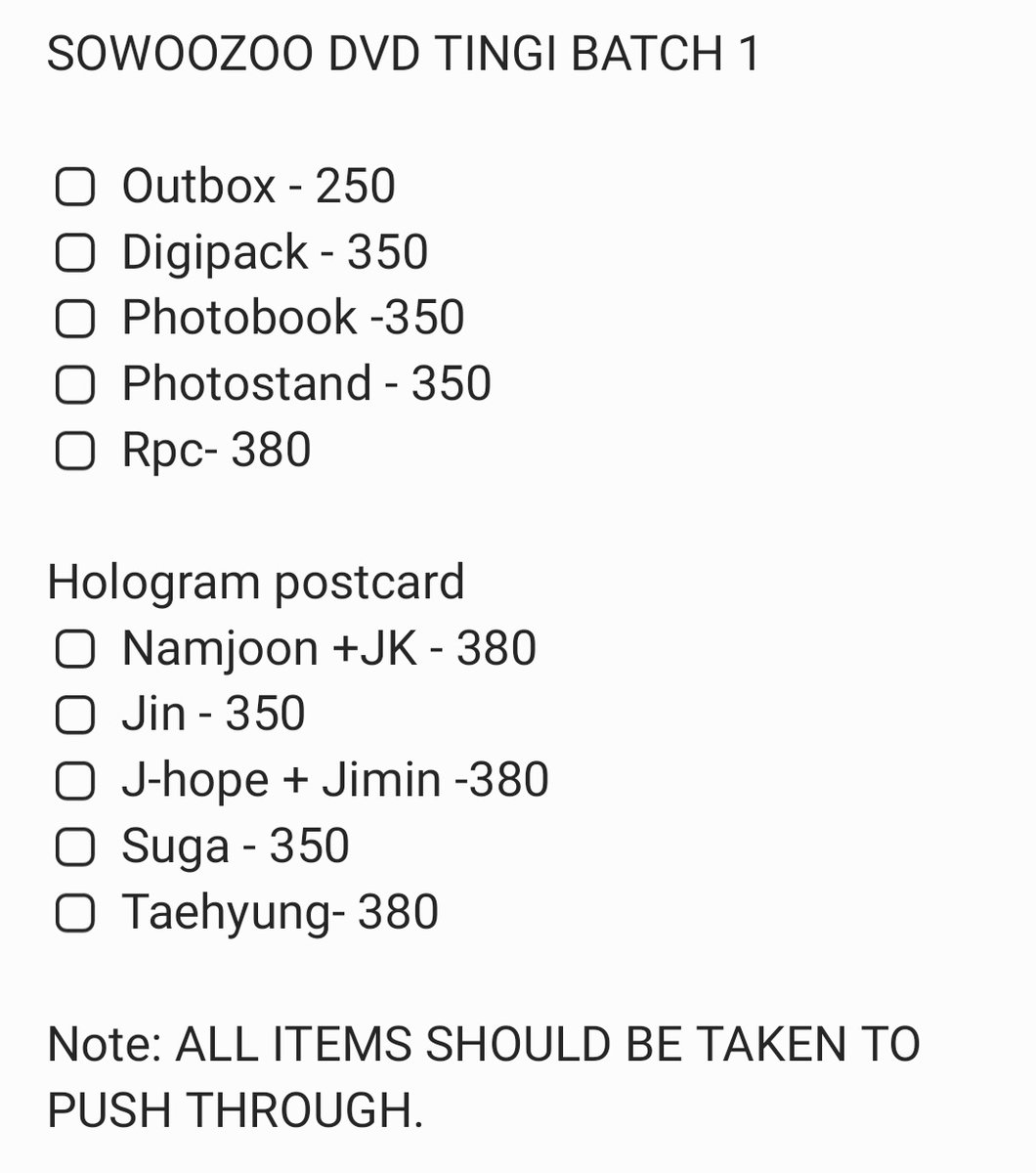 DreamMagicShop's tweet photo. #DreamMagicShopPHGo
BTS 2021 MUSTER SOWOOZOO TINGI BATCH 1
☆ see prices on the second picture.
Mine + Item
✅️ PAYO
🚢 under FETA
Note: all items must be taken to push through. Bogus buyers and joy reservers will be posted. https://t.co/Efxj81HZU3