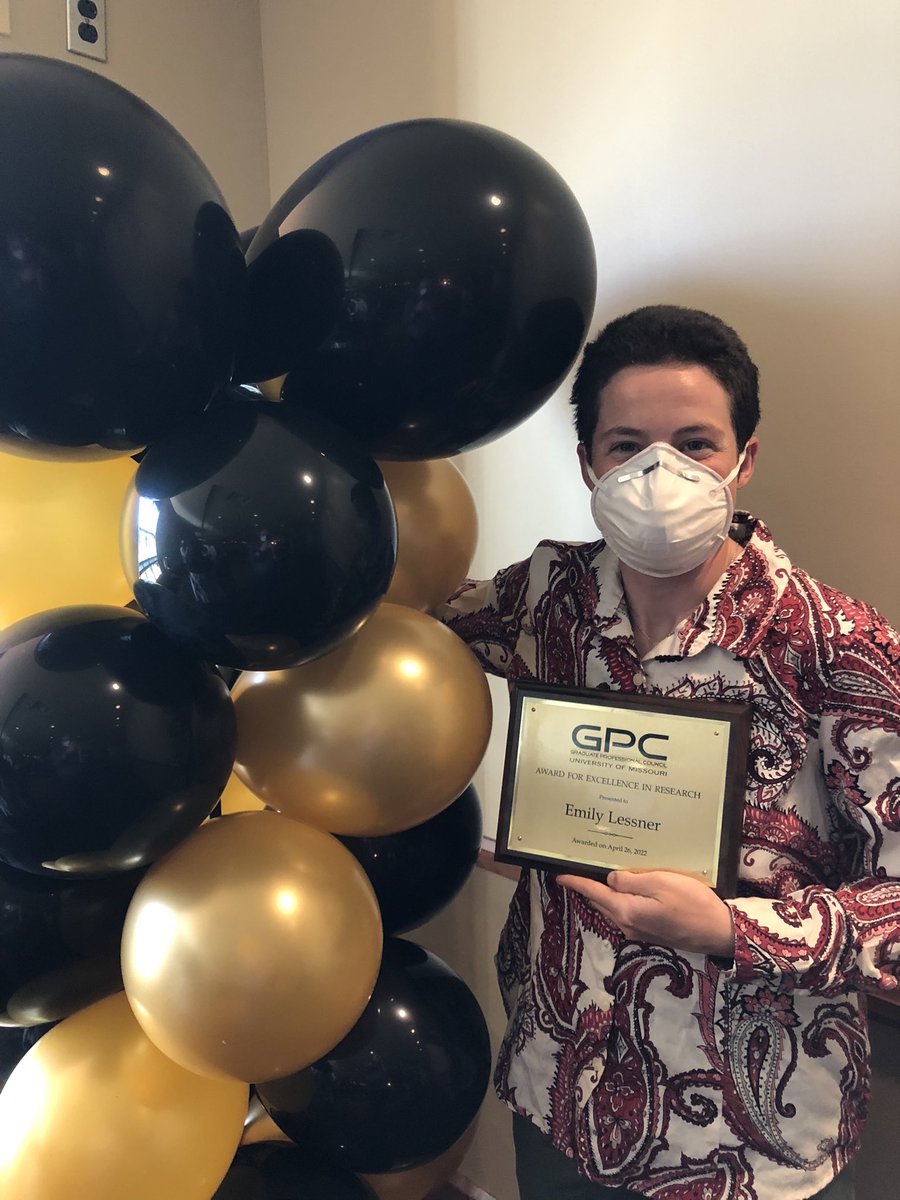 Congratulations to MU IA’s Emily Lessner for being recognized for her excellence in research by <a href="/Mizzou_GPC/">MU GPC</a>. Her work on the comparative neurology or reptiles is some of the best in the world.