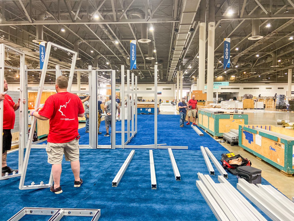 Displayco's tweet photo. And a busy install crew wrapped up day one of installs on the #OTC22 show floor in #Houston! 

@OTCevents #nothingbeatsfacetoface https://t.co/BcWljq2o6F