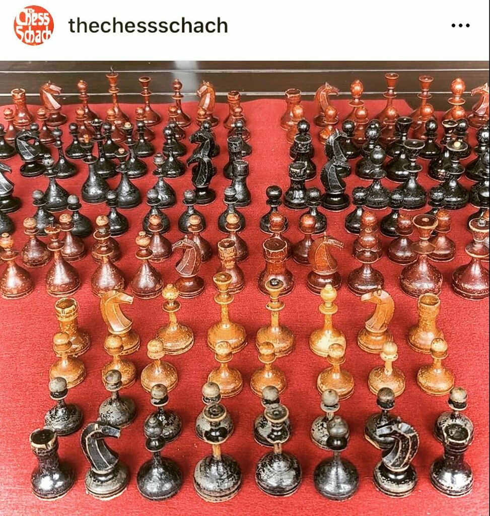 thechessschach's tweet photo. The Nobles: Soviet Valdai Chessmen, c.1945-1955
Chess Schach Reference Collection.
#valdai #valday #classicchesssets #favs #sovietchesssets #chesscollectorsinternational https://t.co/uI2yEQLFh5 https://t.co/1sHMXACr62