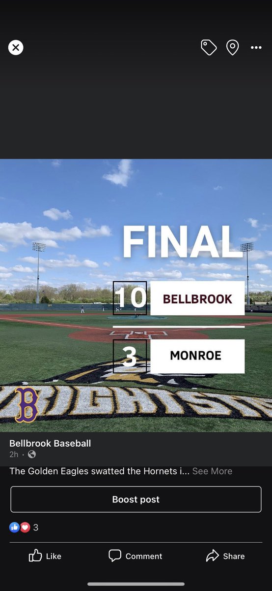 BellbrookBB's tweet photo. Eagles pickup the 10-3 victory! @BennettLapalm Ks 13 in the win! @bbayer1245 with 2H &amp; 4RBI. @Wculby4 &amp; @BlakeOberding had 2H. @Bentonyox scored 2R. #Yuge https://t.co/j8O0jdJTFL