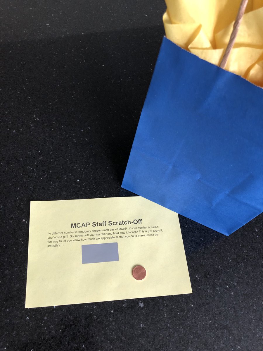 APHolli9's tweet photo. Bringing some fun to testing at LES - encouraging words for students using scratch-offs and staff scratch-offs to win prizes! 😃 https://t.co/yZ8J95XsrK