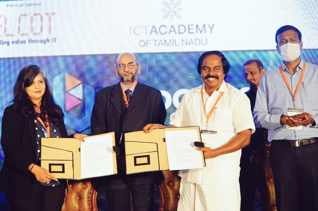 Manothangaraj's tweet image. An MoU between our ICT Academy & @MathWorks is exchanged to benefit faculty members and students, by delivering faculty development programs and student skill development programs on Electronics Systems Design & Manufacturing (ESDM) skills.
#Mathwork #ITdepartment