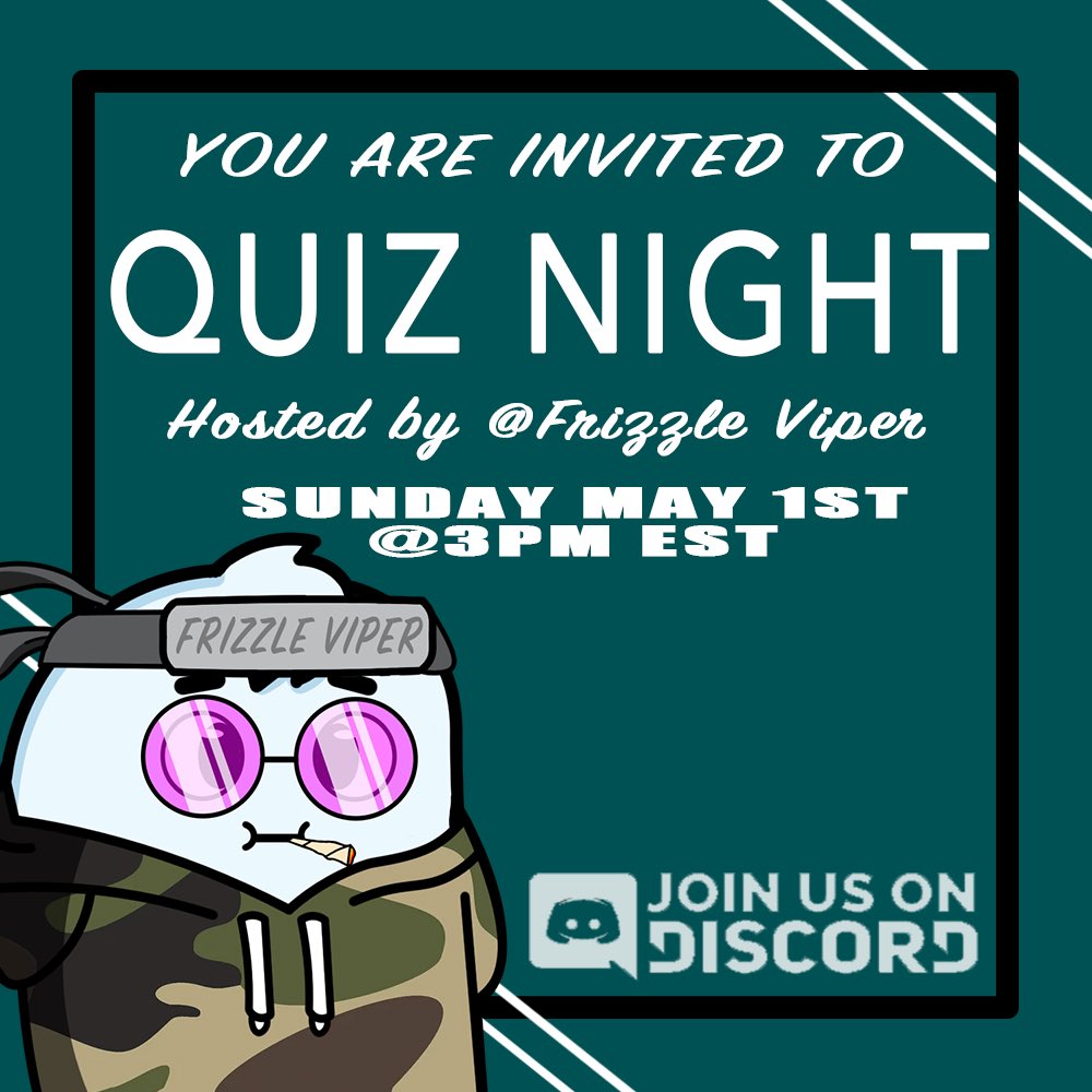 HOW GOOD IS YOUR MOVIE KNOWLEDGE ??? 🍿🎬🧐

🎉WINNER -        FRIZZLES WL SPOT
🎉RUNNER UP - FRIZZY TOKEN 

COME AND BE PART OF A FUN AND FRIZZLETASTIC TIME!! 👀🔥💯

FRIZZLES QUIZ NIGHT FOR YOUR YOUR CHANCE TO WL JOIN NOW!! 

discord.gg/MCRpedHNBs

#NFTCommunity #NFT #NFTs