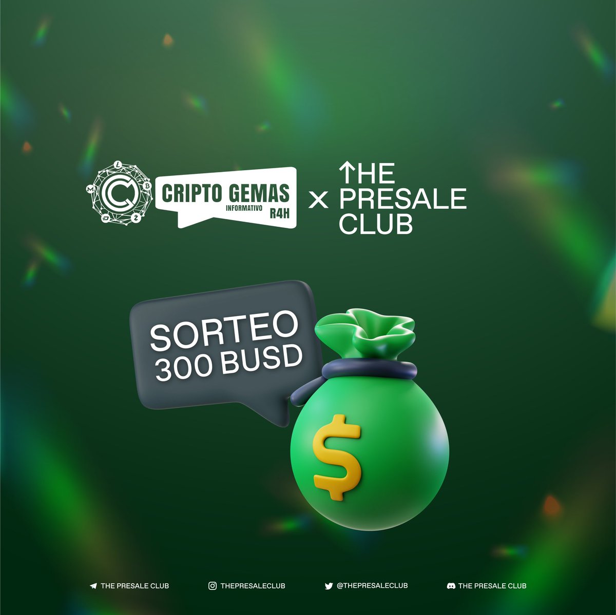 CriptoGemas_R4H's tweet photo. 🔥 NUEVO SORTEO de 300 $BUSD 🔥

👉🏻 Para participar:

1⃣ Like y RT de este tweet ✅
2⃣ Unirte al Telegram: https://t.co/anFHxouBvD ✅
3⃣ Menciona a 3 amigos ✅
4️⃣ Unirte al Telegram: https://t.co/Za0qYZuhNh ✅

¡Mucha suerte! 🥳 https://t.co/rKSS4YmCkw