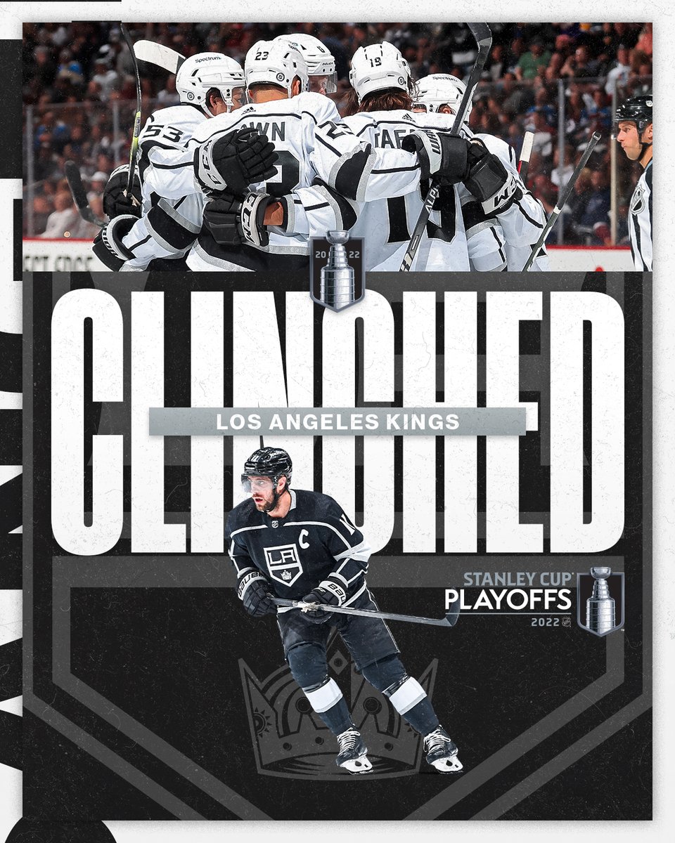 NHL's tweet photo. AND THEY'RE BACK 👑

The @LAKings have punched their ticket to the #StanleyCup Playoffs! https://t.co/gDU9UkMwzX