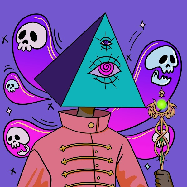 BlockMagesNFT's tweet photo. This is a cool looking @Pyramid_Schemez Necro Mage with the floaty skulls. Very cool! #PyramidSchemez #PYRAMIDPOWER These guys have some nice merch too! Grab a hoody and some stickers for the toolbox https://t.co/8uEGHTEKIC