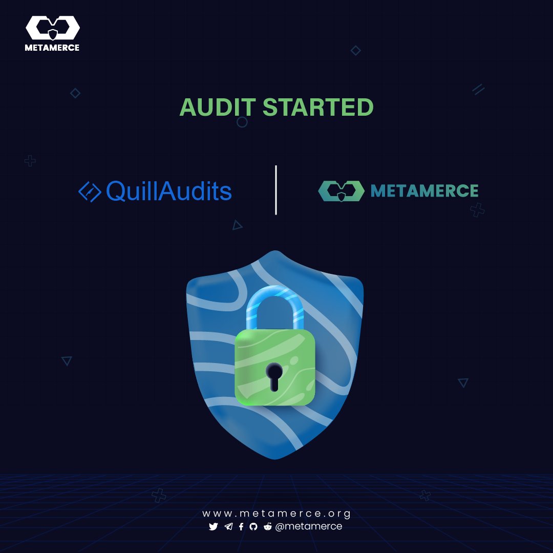 MetaMerce (@metamerce) on Twitter photo we are glad to announce that <a href="/QuillAudits/">QuillAudits</a> started a security Audit for Metamerce Project.
the Audit process will take arround 2 weeks.
#cryptocurrency #metamerce #Metaverse #ICO #Binance #Gate #Bitcoin #Gaming #coingeko #coinmarketcap #QuillAudits we are glad to announce that <a href="/QuillAudits/">QuillAudits</a> started a security Audit for Metamerce Project.
the Audit process will take arround 2 weeks.
#cryptocurrency #metamerce #Metaverse #ICO #Binance #Gate #Bitcoin #Gaming #coingeko #coinmarketcap #QuillAudits