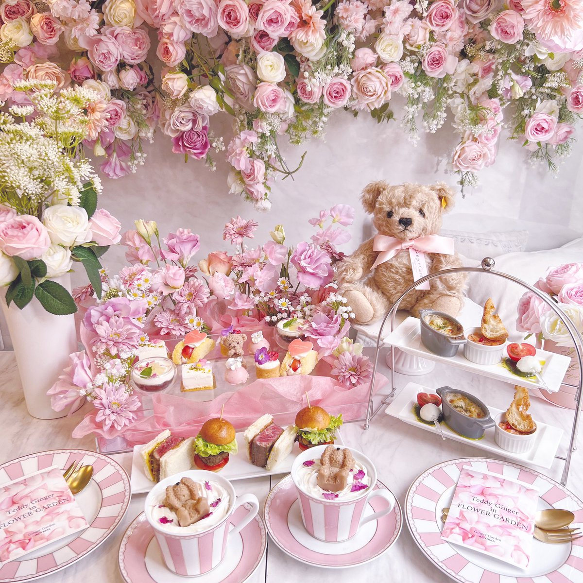 ピンク timeカチューシャ garden 新品 Flower tea