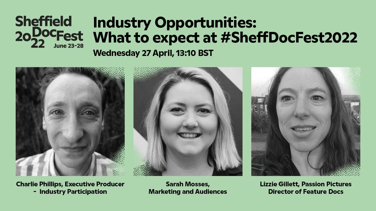 Sheffield DocFest (@sheffdocfest) on Twitter photo Don't forget to tune into our very first #TwitterSpace this afternoon🎙
Our <a href="/SarahMosses/">Sarah Mosses</a> & <a href="/charliechar/">Charlie Phillips</a> will be joined by <a href="/PassionPix/">PASSION PICTURES</a> Director of Feature Docs, <a href="/lizziegillett/">Lizzie Gillett</a> to talk all things industry at #SheffDocFest2022! Don't forget to tune into our very first #TwitterSpace this afternoon🎙
Our <a href="/SarahMosses/">Sarah Mosses</a> & <a href="/charliechar/">Charlie Phillips</a> will be joined by <a href="/PassionPix/">PASSION PICTURES</a> Director of Feature Docs, <a href="/lizziegillett/">Lizzie Gillett</a> to talk all things industry at #SheffDocFest2022!