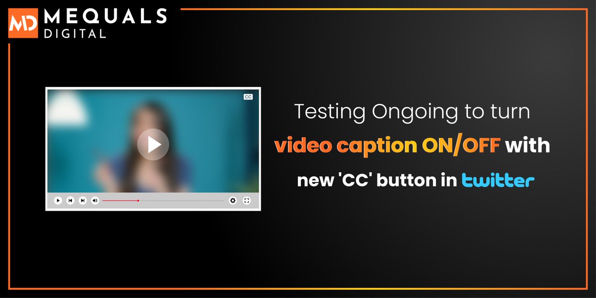 mequalsdigital's tweet image. Twitter is doing testing to turn the video caption on or off with a new "CC" button.
This feature is rolling out to some iOS users and will be coming to Android users soon, Twitter said.
#twitter #videocaption #twittervideos #ccbutton #digital #digitalmarketing #digitallovers
