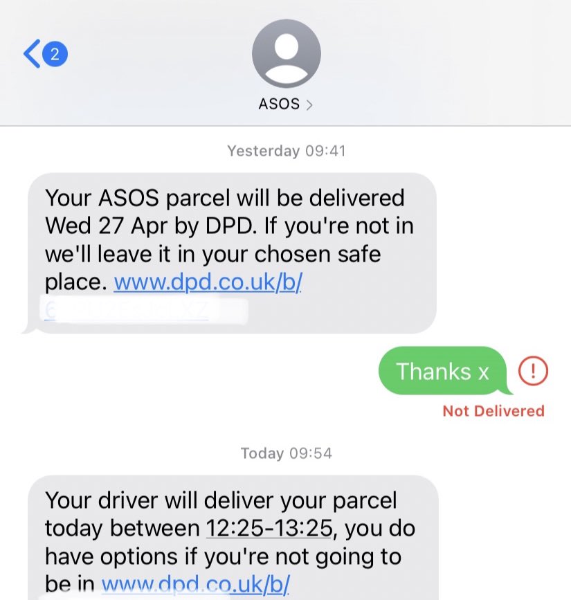 You know you’re losing it when you text @ASOS to say thanks 😅