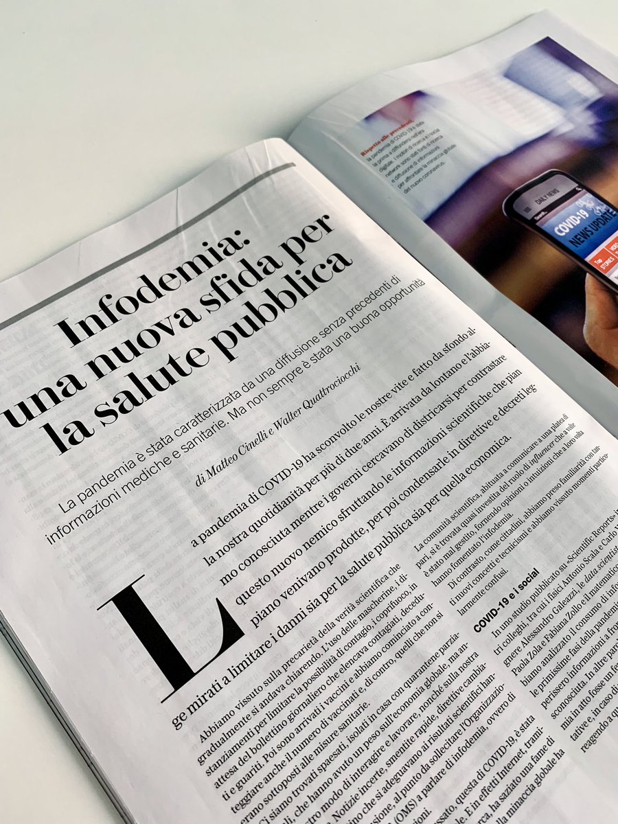 Oggi è una giornata speciale. Su <a href="/le_scienze/">LeScienze</a> io e <a href="/matteo_cinelli/">Matteo Cinelli</a> parliamo degli studi del <a href="/cdcs_Sapienza/">cdcs_Sapienza</a> e di un percorso giunto al G7 e alla collaborazione con l'OMS. Una sintesi della nostra esperienza (dagli spalti della scienza) durante la #pandemia che ci ha cambiati.