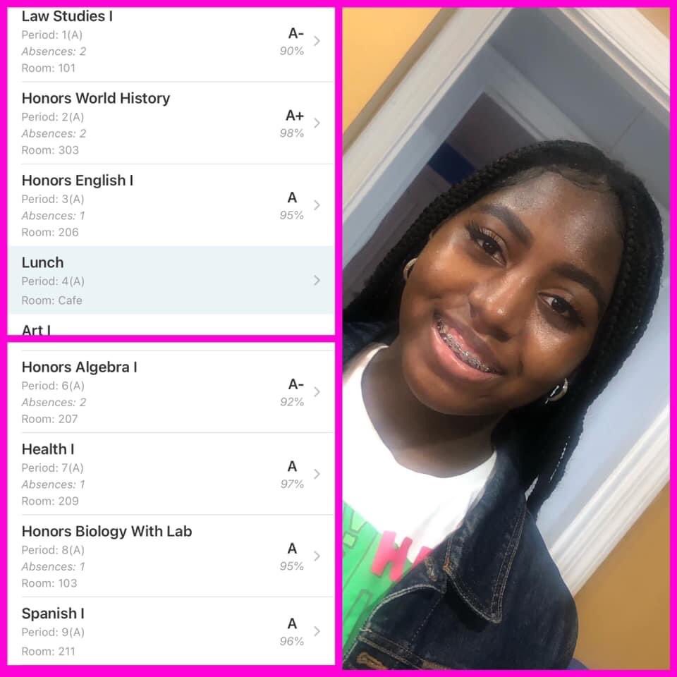 My mini me has done it again!!!! Straight A’s It can be done with the proper tools, resources and support. 
Education Excellence PERIOD!!! 
#Wizher