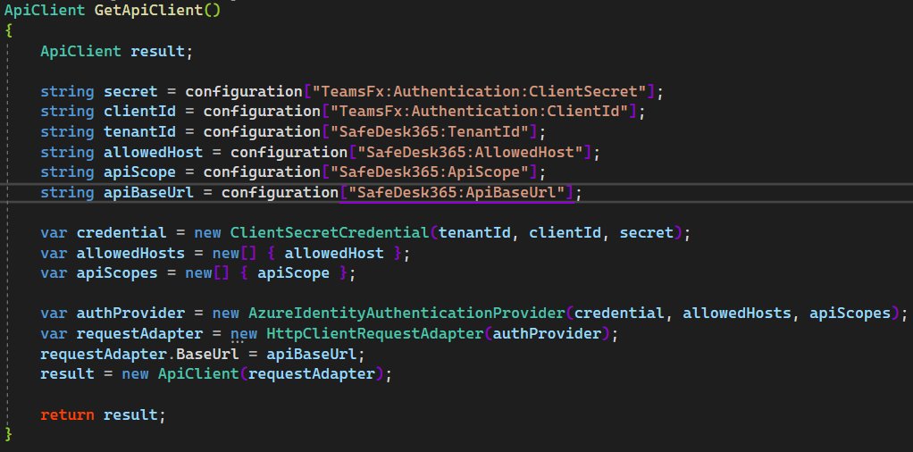 thomyg's tweet photo. Creating a #Microsoft #Kiota client of a #dotnet minimal API in a @MicrosoftTeams #Blazor tab by configuring the #AzureAd app of #TeamsFx to allow access to a 3rd party API.
aka #Auth & #Teams #BSBingoWinner
next step: get rid of the secret and use a cert instead. https://t.co/PIji78GX1C