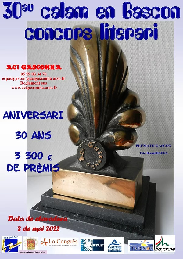locongres's tweet photo. [OC] #Concors literari d’@AciGasconha. 30au CALAM en #GASCON : mandatz la vòsta produccion abans lo 02/05/22 
[FR] #Concours littéraire d’@AciGasconha. 30e CALAM en #GASCON : envoyez votre production avant le 02/05/22
https://t.co/ne143lYH6h https://t.co/Ov6PgSfFPf