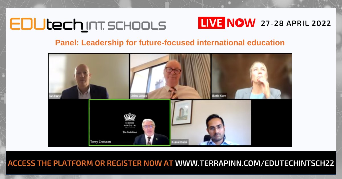 edutech_asia's tweet image. Now at #EDUtechIntSch
Panel: Leadership for future-focused international education        
Featuring leaders from @NAEducation @CognitaSchools #JBCNEducation @HaileyburyKZ @FOBISIA1
Watch the full panel - Log on to the platform or get your free pass: bit.ly/3uFTXXg
