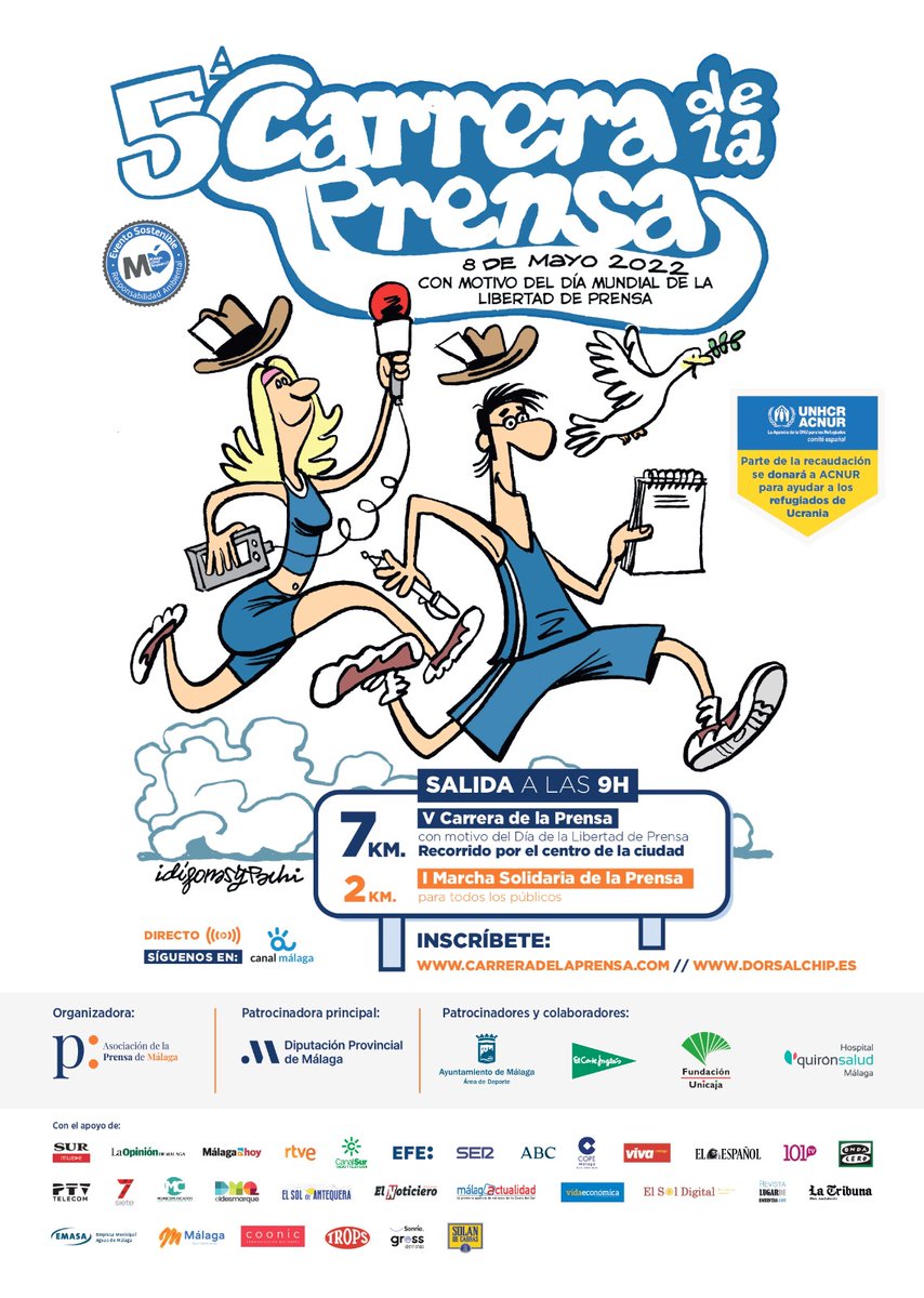 🎥👟¿Aún no te has inscrito? ¡Nosotros ya estamos calentando motores desde redacción!

✍🏻Apúntate a la #CarreraDeLaPrensa y la I Marcha Solidaria de la Prensa el próximo 8 de mayo a partir de las 9

 🇺🇦Parte de los beneficios irán destinados a <a href="/eACNUR/">Comité español de ACNUR</a> por su labor en #Ucrania