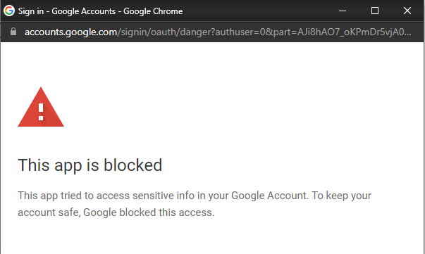 HongKongJohn's tweet photo. @mhawksey Good morning Martin, regular user of your Google mailmerge app here. Have discovered that even with "Less secure apps" setting allowed in my Google account, your mailmerge script is being blocked :( Am I doing something wrong? Thanks in advance. https://t.co/EVSDqvwePi