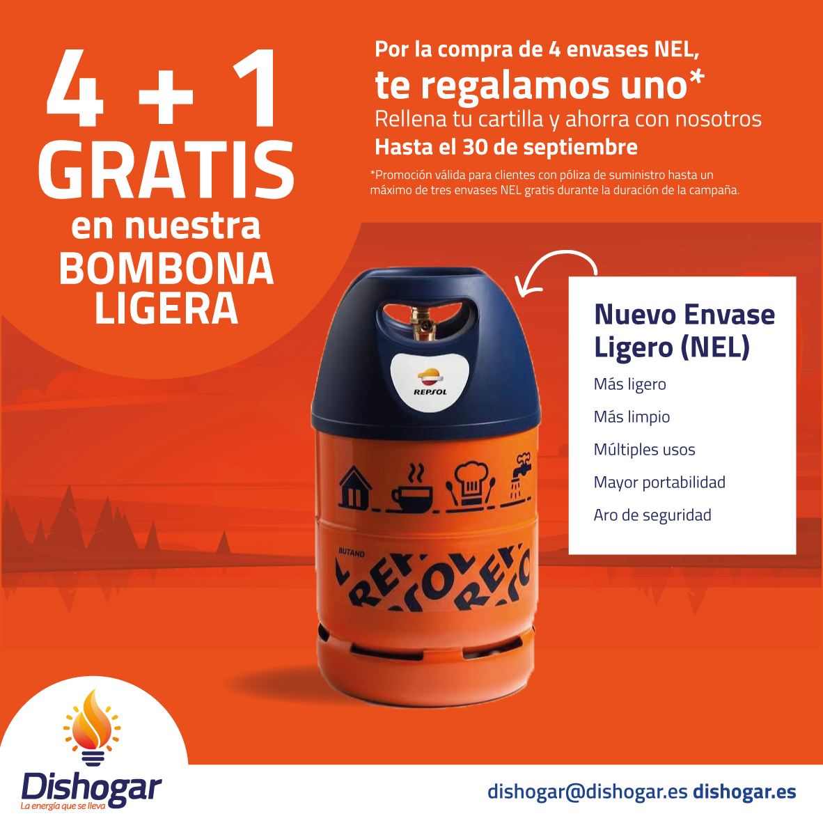 dishogar's tweet photo. ‼ Tenemos nueva promoción en marcha ‼ 

✅ Ahora, por la la compra de 4 envases NEL, te regalamos uno.

Rellena tu cartilla y ahorra con nosotros. Hasta el 30 de septiembre.

Nuevo Envase Ligero (NEL)
👉 Más ligero
👉 Más limpio
👉 Más seguro

https://t.co/POJuNl170t. https://t.co/ESC7SVshYF