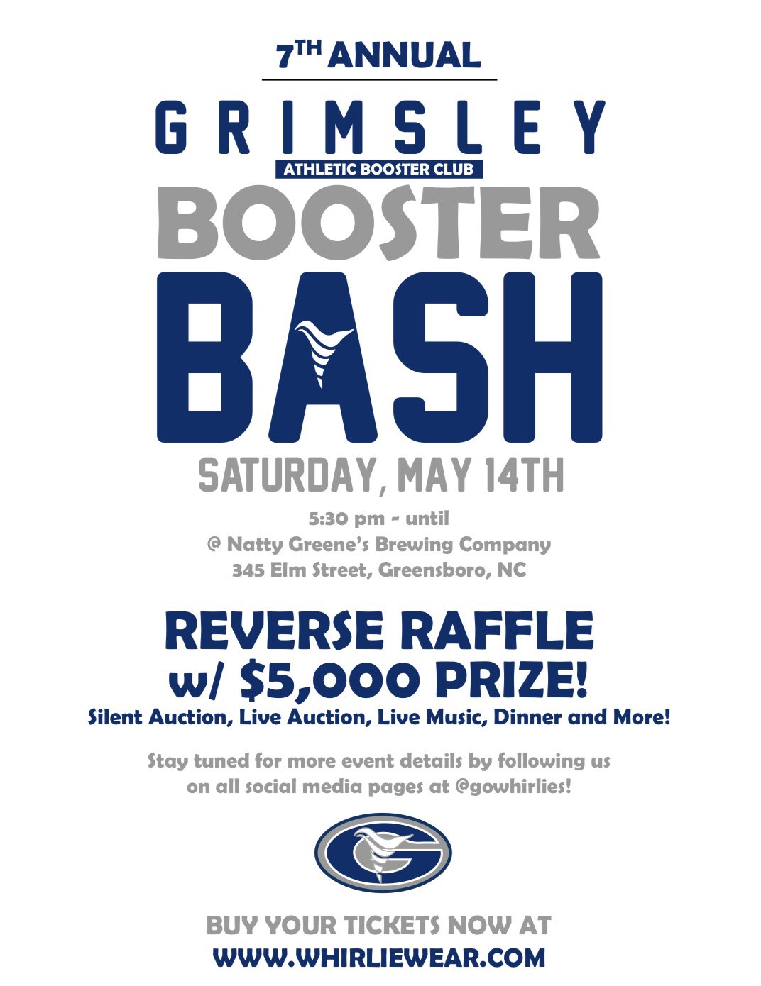 Grimsley Athletics Do You Have Your Tickets For The Gabc Booster Bash Go Get Them At T Co Kbmfpisurf Today We Can T Wait To See You There Gowhirlies Gdtbaw Whirlienation Whirliepride T Co Tsrmqjxjcv
