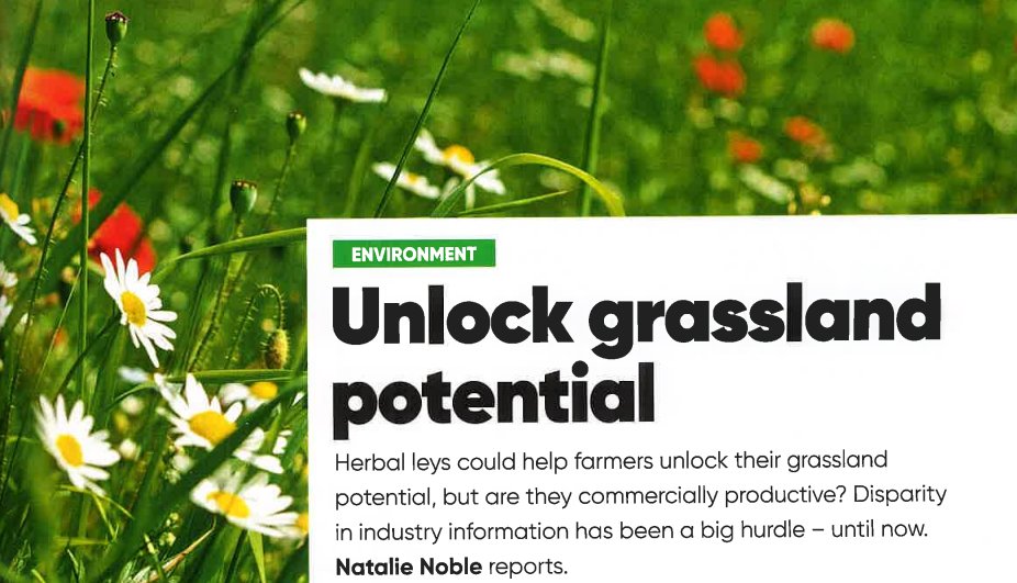 Great article on our multiple species sward project - research, toolkit and free app - in the April edition of British Farmer & Grower magazine. Thank you @Natalie_Agri and @NFUtweets Find out more about the project at multispeciessward.co.uk
