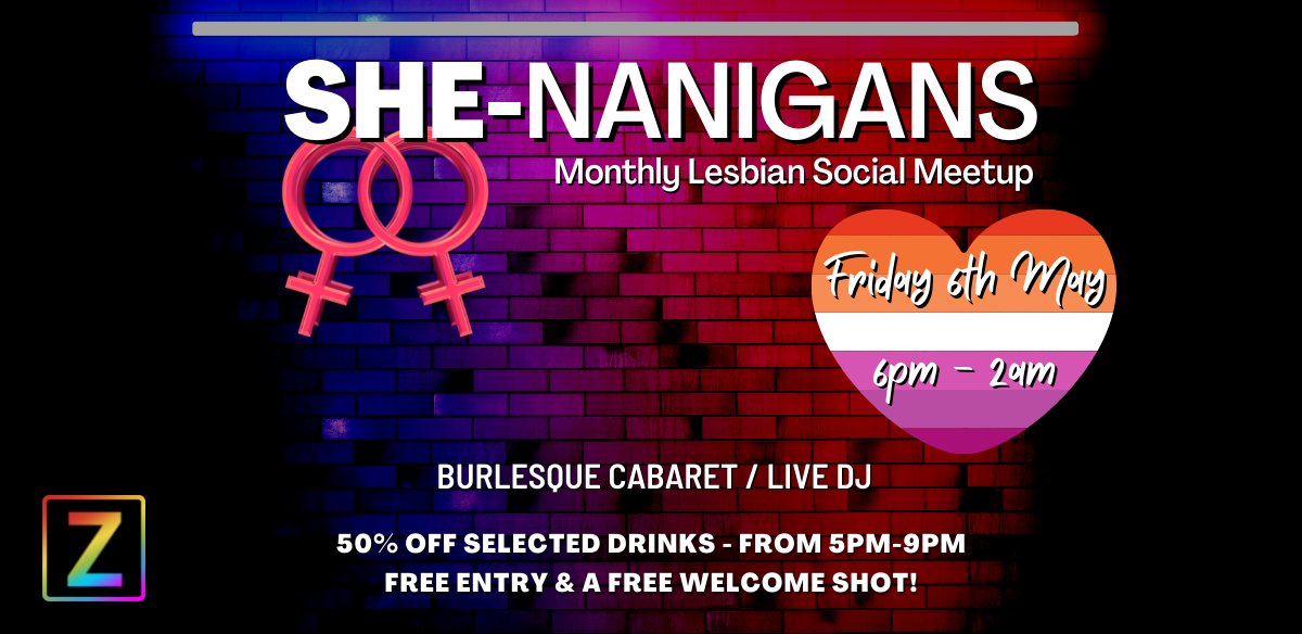 QXMagazine's tweet photo. Shenanigans Lesbian Social @zodiacbarlondon Friday 6th May 6pm-2am #spreadlove #lgbtqapride #lgbtqfriendly #lgbtq🏳️🌈 #lgbtqpride🌈 #lgbtqia🌈 #comingout #zodiaclove #zodiacvibes #zodiacfamily #loveislove #lesbian #transgender #bisexual #queery https://t.co/PFm5l4ey75