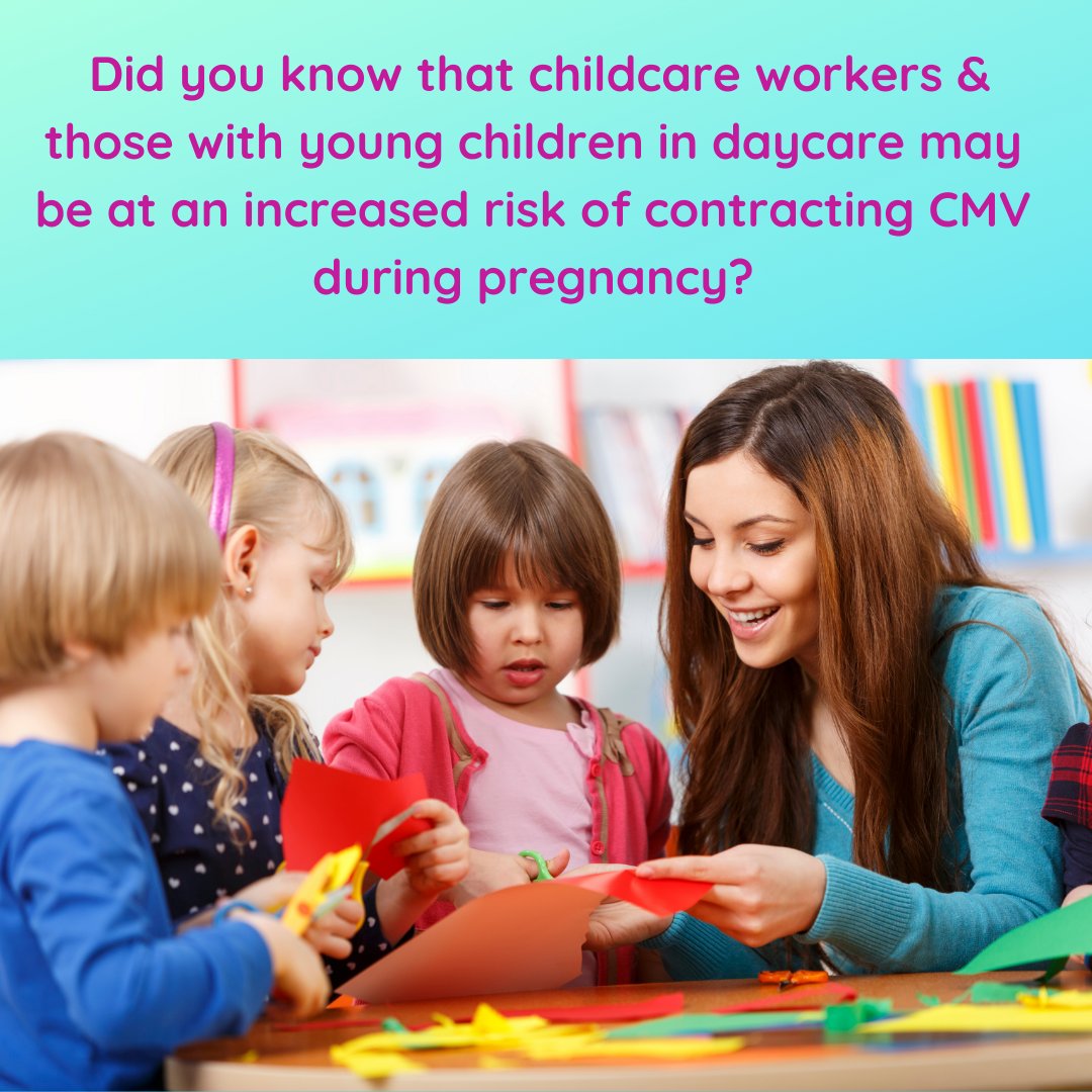 cmvactionuk's tweet photo. CMV is very common in nursery settings. Children aged 1 to 3 are at high risk of getting CMV from their peers so #pregnant mums &amp; women who work with babies &amp; young children should know about the risks of CMV. Find out more https://t.co/bTEdpIaDBM #nursery #CMVaware #pregnancy https://t.co/VGoXc0mcr0