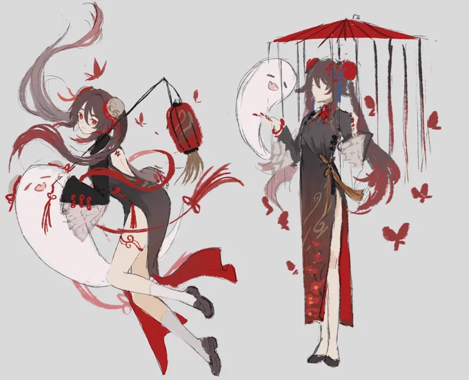 Hutao sketches for the same series hmmm
Thinking about Ganyu next 