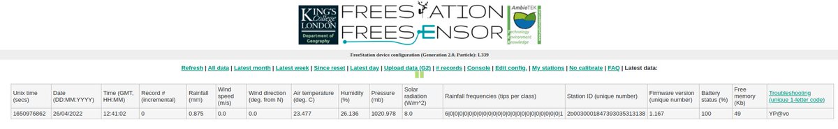markmulligan's tweet photo. So pleased that @LEH_STEM #school switched on their student-built #FreeStation #IoT automatic weather station yesterday and it all worked first time! Come listen to their experience building #EnvironmentalMonitoring equipment at our #free webinar in🧵 #EduStation @h2020reset https://t.co/zlxxdffmfT